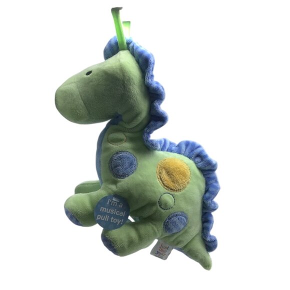 Carters Just One Year Musical Pull Crib Toy Dinosaur Plush Baby Soother NEW NWT - Picture 1 of 7